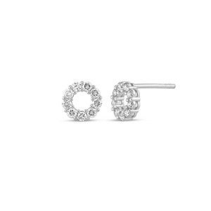 Emma diamant øreringe - 14 kt hvidguld fra NURAN. 18 x 0,03 ct.